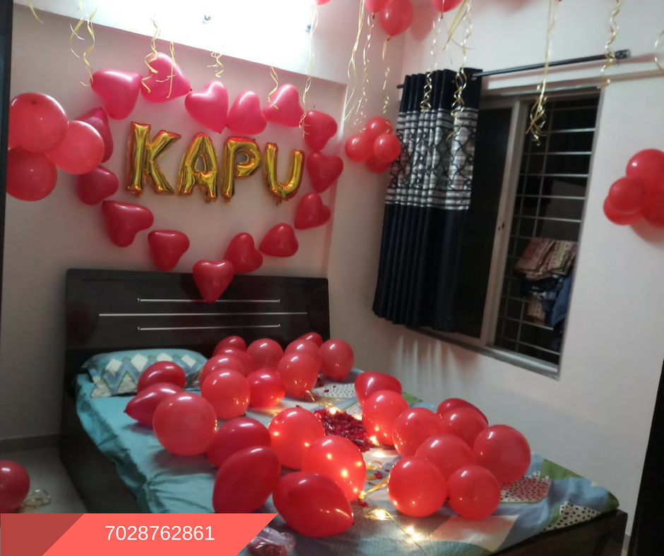 Romantic Room Decoration For Surprise Birthday Party in Pune: Birthday Room Decoration in Pune