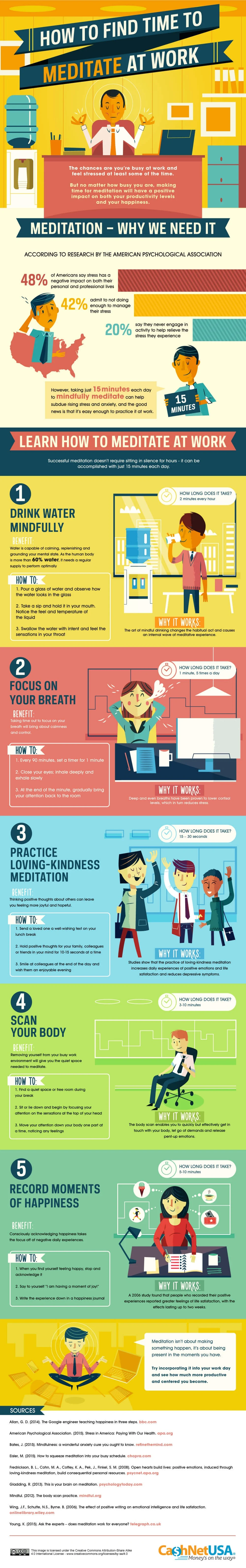 How to Bring Meditation Into the Workplace  - #infographic