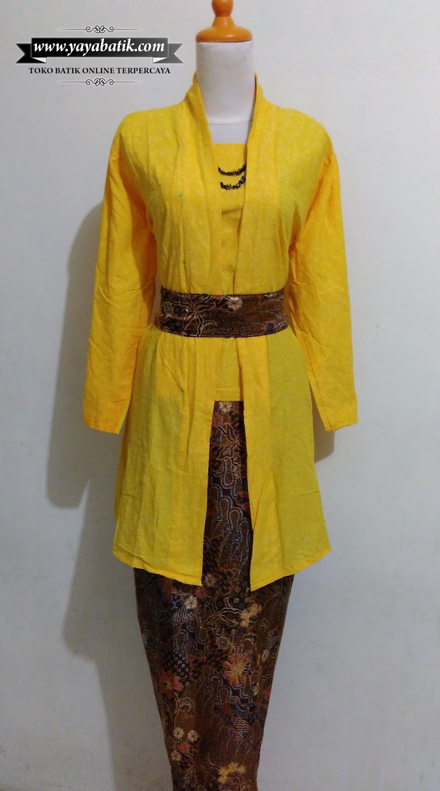 Kebaya Batik Kutu Baru Kuning - Toko Baju Batik Online 