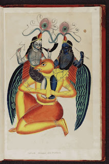 Garuda carrying Krishna and Balarama.