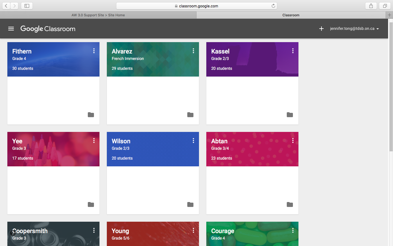 Learning In the Library JRR Google Classrooms