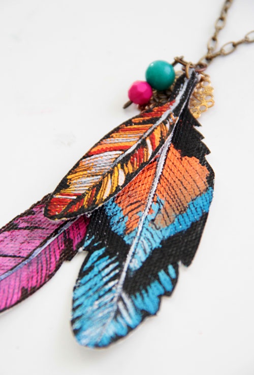 Ordinary World diy feather necklace