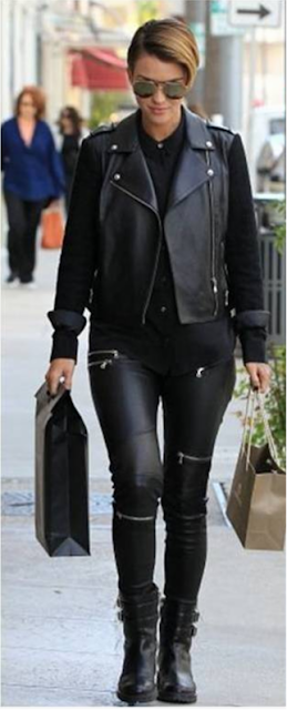 Ruby Rose Black Leather Pants