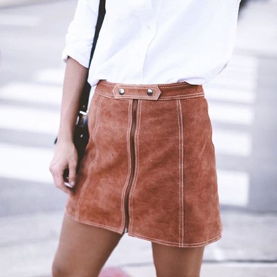 Happily Grey Topshop Camel Suede A Line Skirt