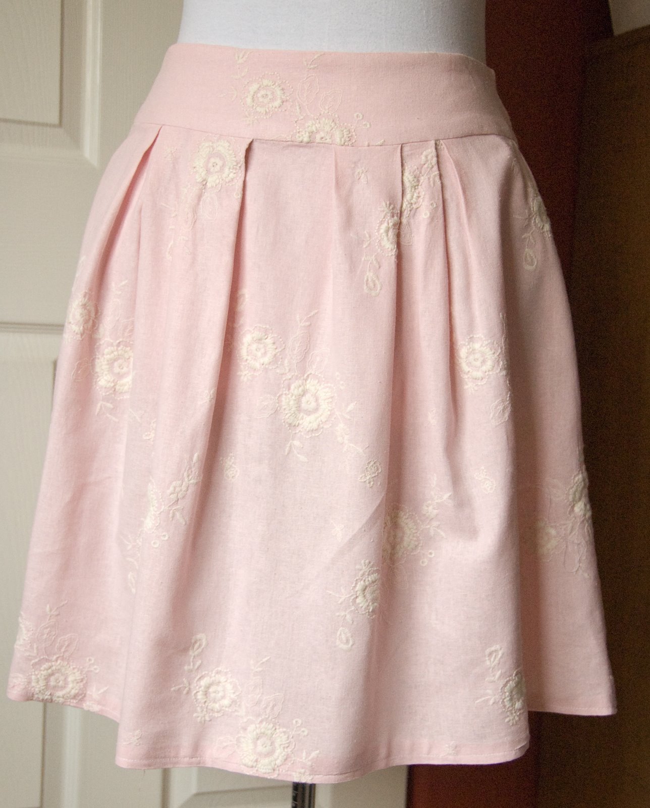 Pink Linen Skirt 16