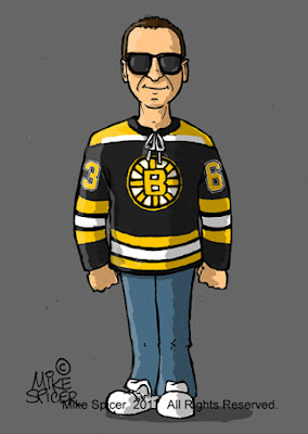 Boston Bruiins fan caricature hockey cartoons gift idea