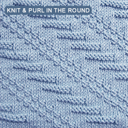 [Knit and Purl in the round] Textured Diagonal pattern