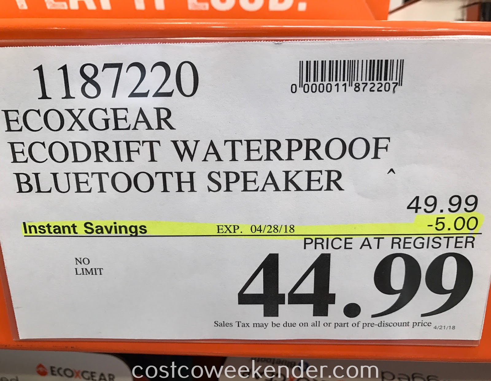 ecoxgear waterproof speaker costco