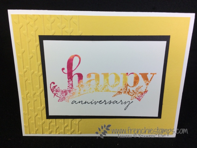 Happy Wishes, Stampin'Up! Sale a Bration, Touch of Textures, Baby Wipe technique, Frenchiestamps, Petal Pair Embossing Folder