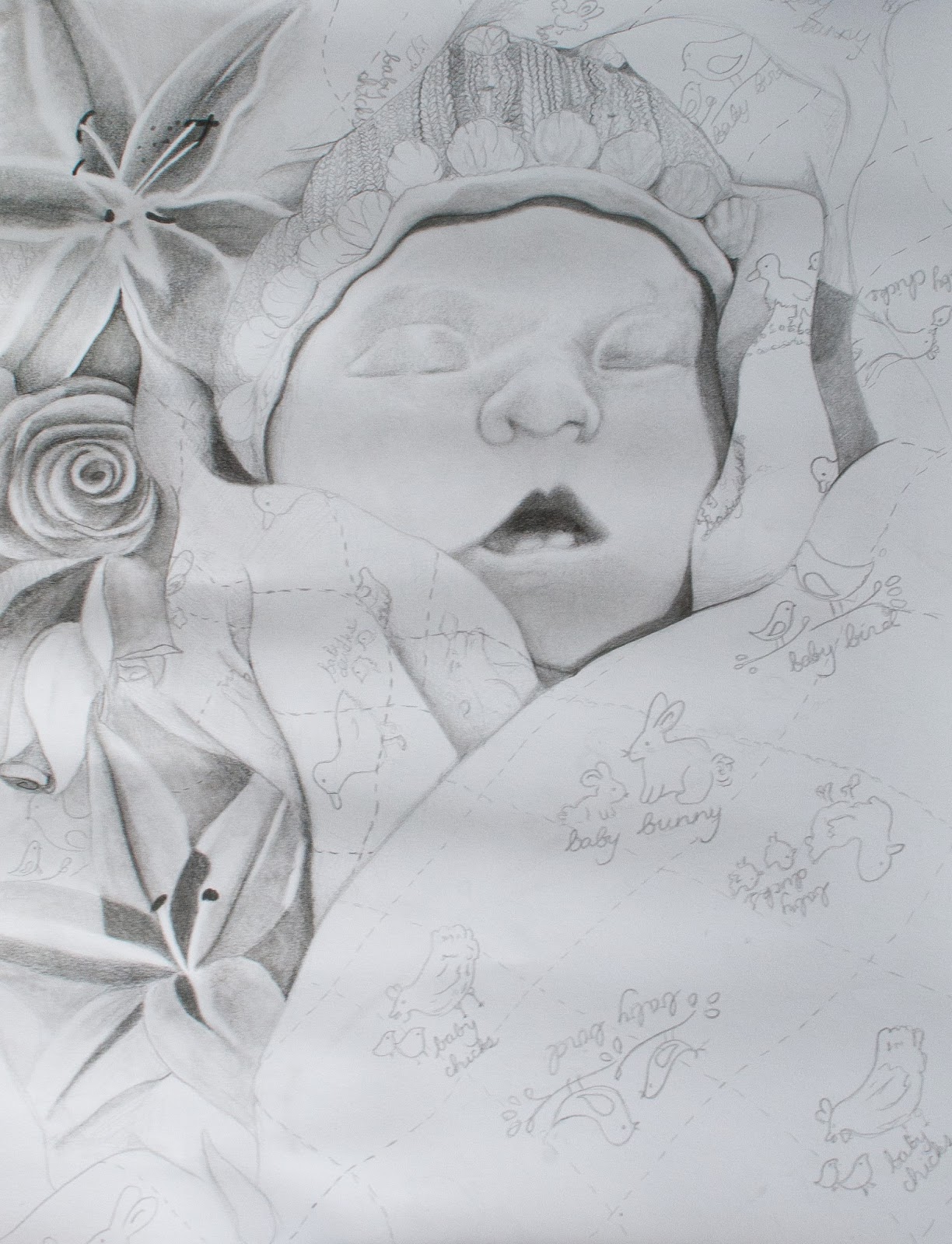 Vintage Drawings Pastel Pencil Angels Birds Art Signed Etsy