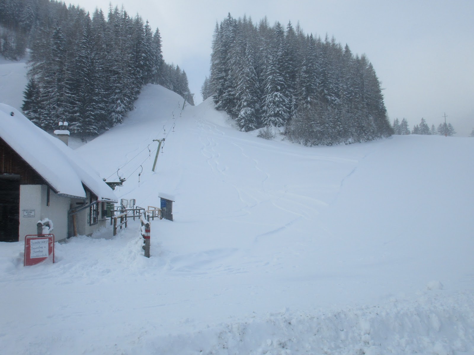Almgasthaus Seebergalm Seeberglifte und Loipe gespurt!
