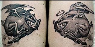 Modelos de tatuagens de animais - javali