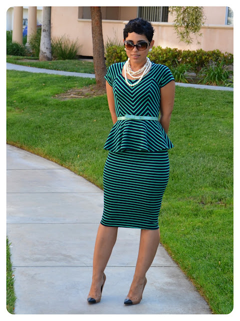 DIY Striped Peplum Top & Skirt + Pattern Review M6754 View C |Fashion ...