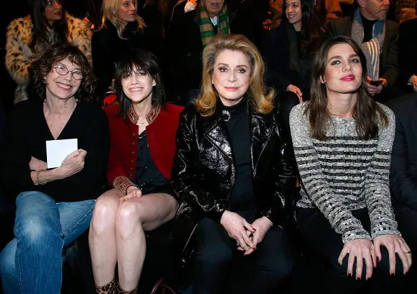 Charlotte Casiraghi visited Saint Laurent fashion show held within the scope of Paris Fashion Week Womenswear Fall/Winter 2018/2019