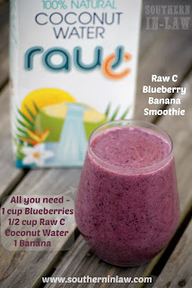 Low Fat Blueberry Banana Smoothie with Raw C Coconut Water