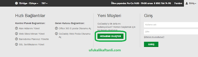 GoDaddy'de üyelik oluşturmak GoDaddy'de üyelik oluşturmak