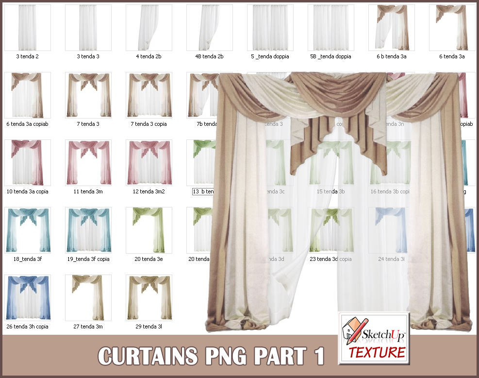 SKETCHUP TEXTURE: CURTAINS CUT OUT