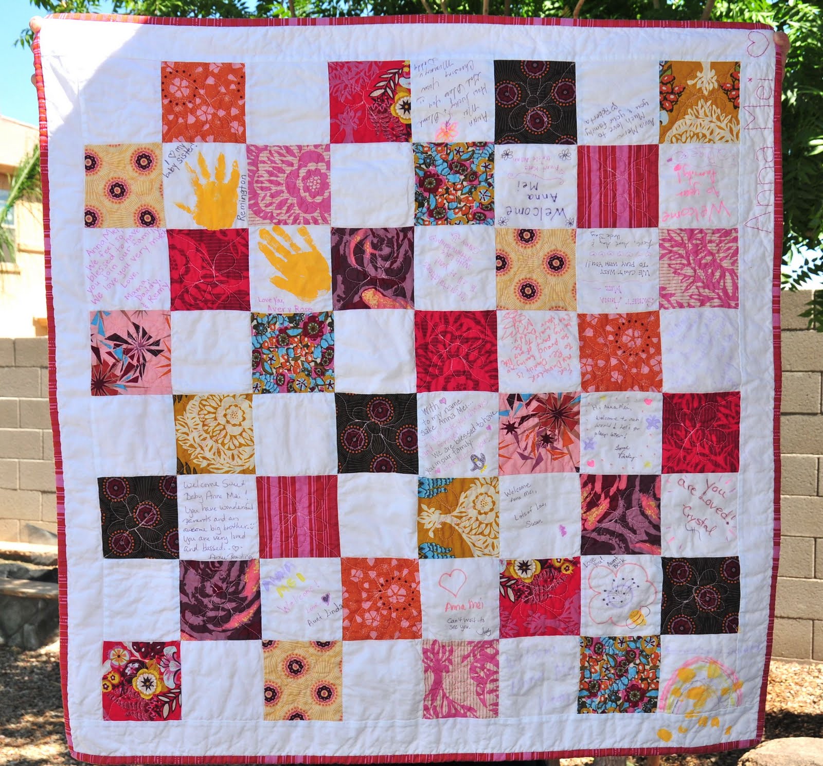 Mama Mel Loves... Blogger's Quilt Festival... Baby Shower Signature Quilt