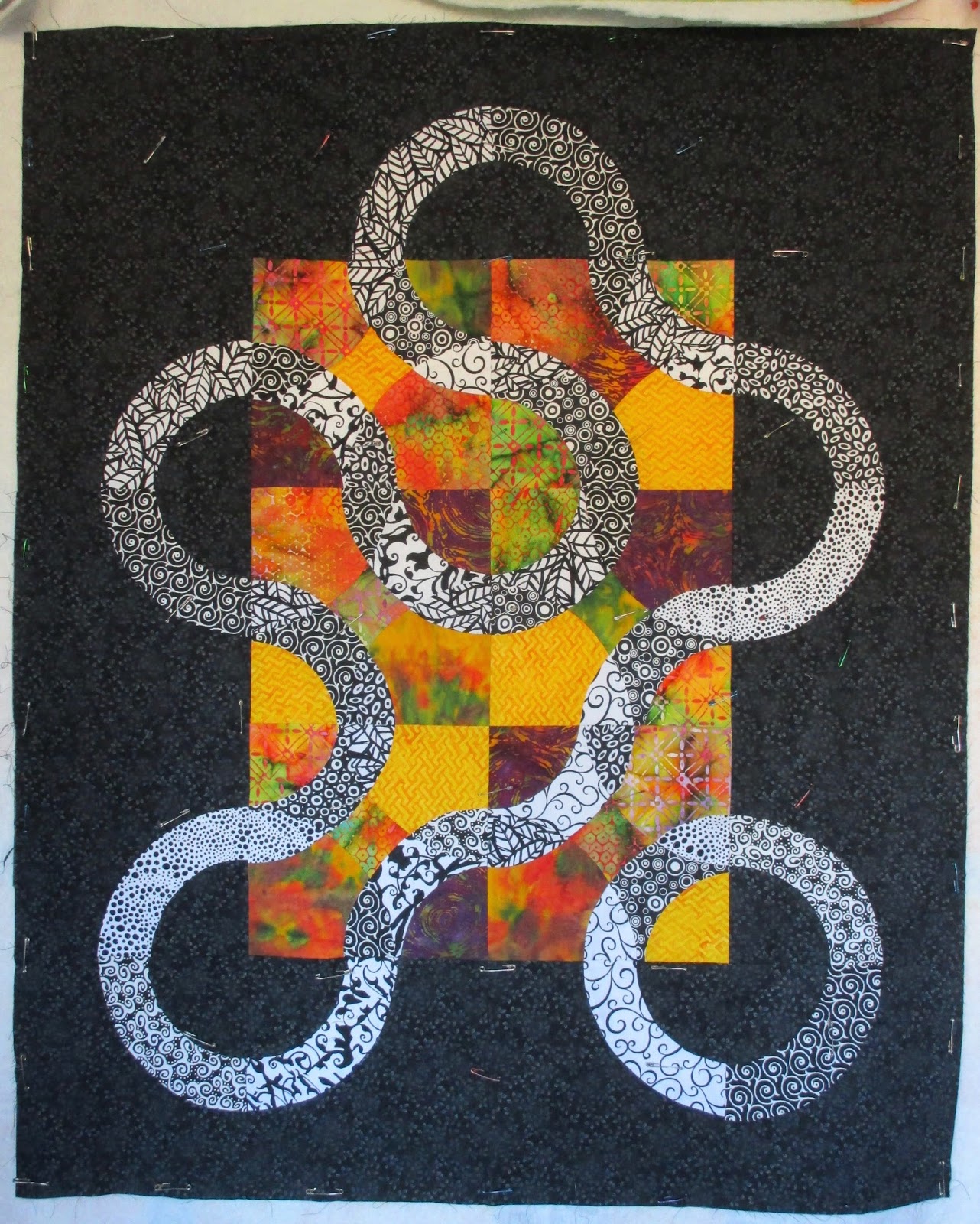 Jeanne Aird's Art Fabric and Quilts Circles Pizzaz Ready to Quilt