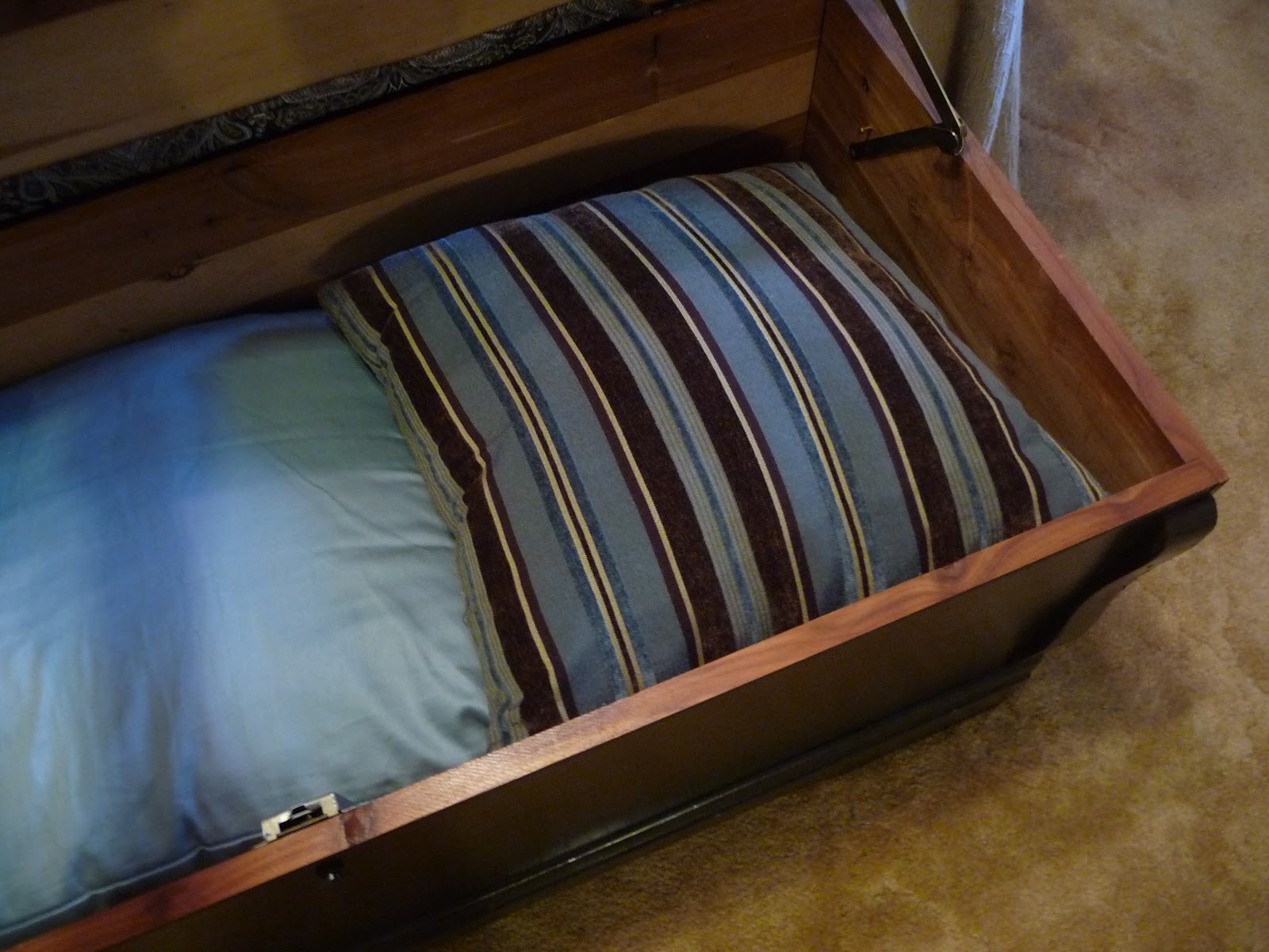 Adventures in Domesticity Cedar chest to cushioned storage bench