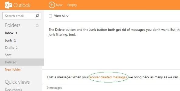 Recover deleted messages