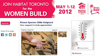 Sponsor Elida Huignard in The Habitat for Humanity Toronto Women Build (May 1-12, 2012), webpage screenshot