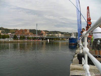 Pescando un "muble" o lisa en la escuela de pesca