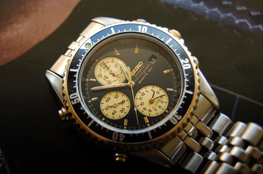 Vintage Watches Seiko Chronograph Sports 150 Alarm Timer Wrist Watch