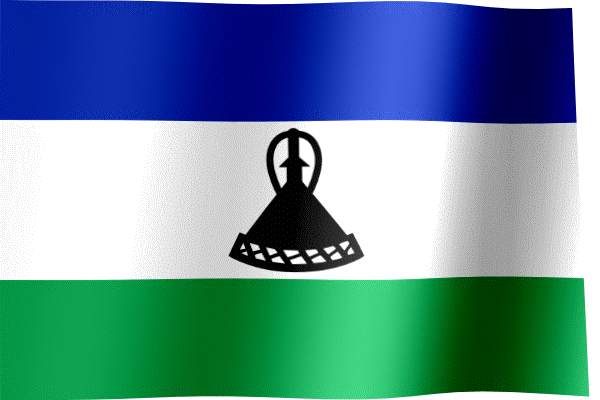 Waving Flag of Lesotho (Animated Gif)