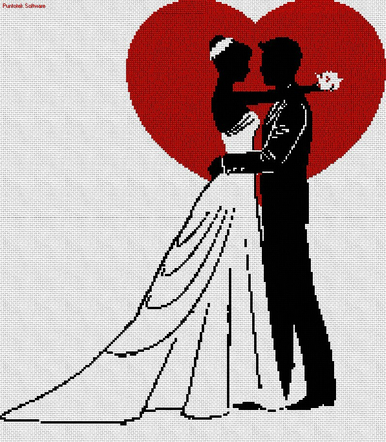 Grafico Ponto Cruz Casal MEU AMOR POR PONTO CRUZ: GRÁFICO CASAL PARA QUADRO.