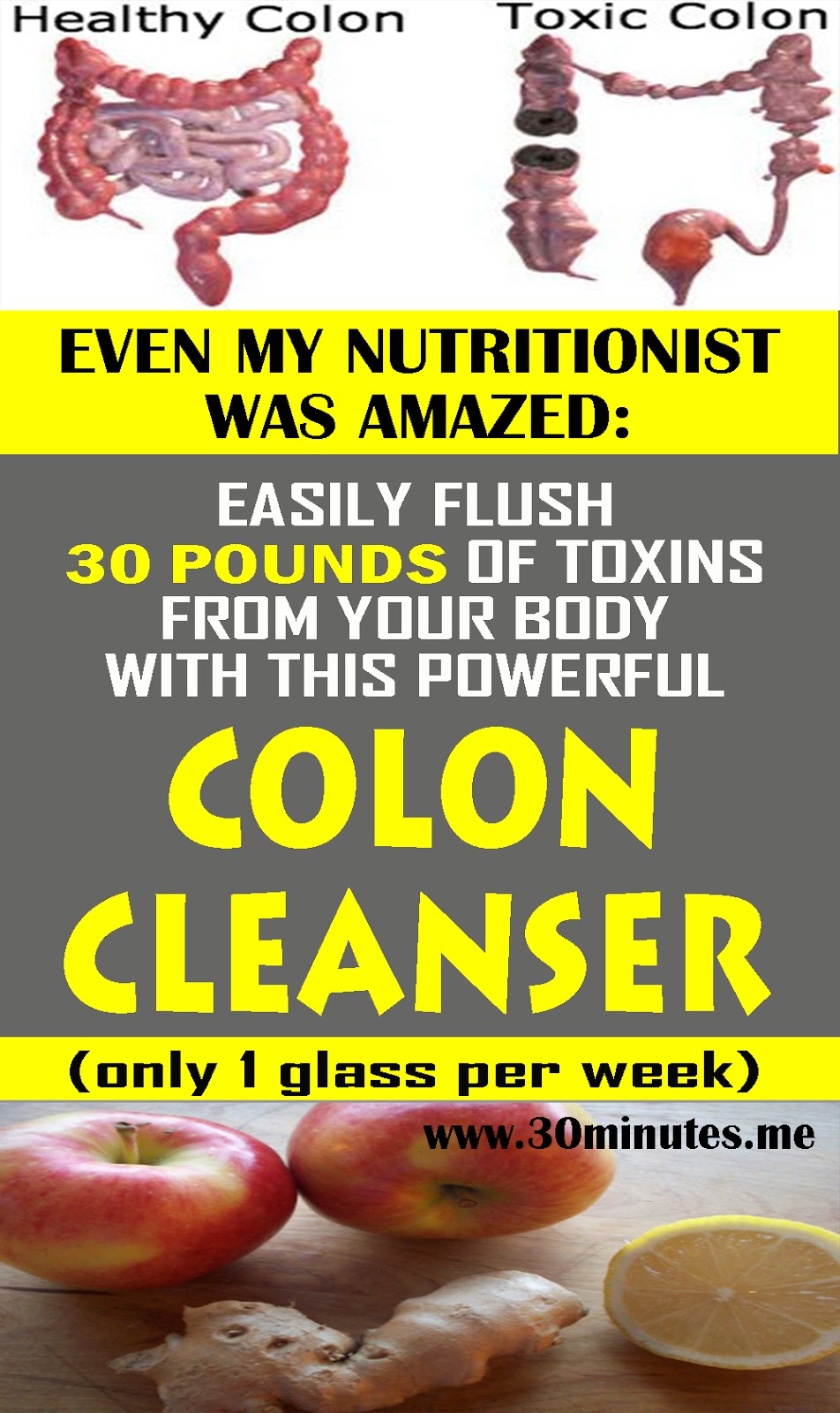 Apple, Ginger And Lemon Makes the Most Powerful Colon Cleanser, It’ll