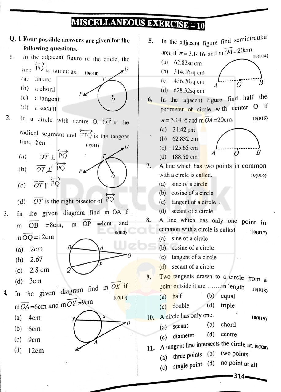 10th Maths Misc. Exercise 10 Solved Obectives