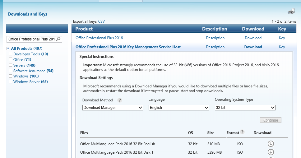 Add Your Office 16 Kms Keys To Your Volume Activation Server