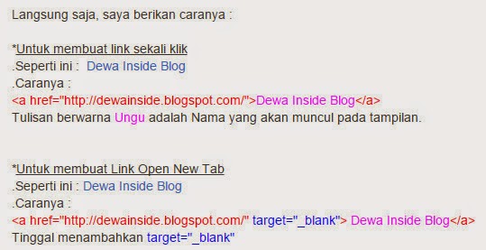 Cara Membuat Link pada Postingan Blog Cara Membuat Link pada Postingan Blog