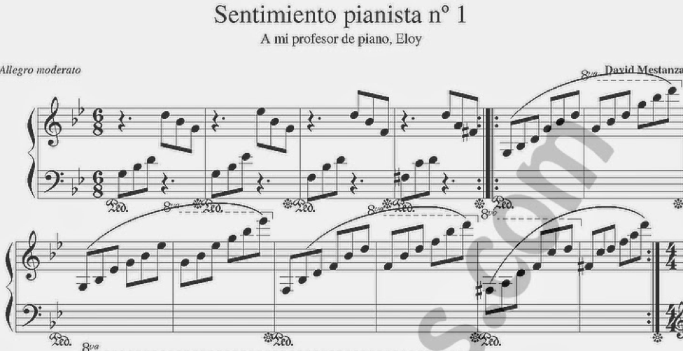 Sentimiento Pianista Nº 2 Partitura de Piano Fácil por David Mestanza