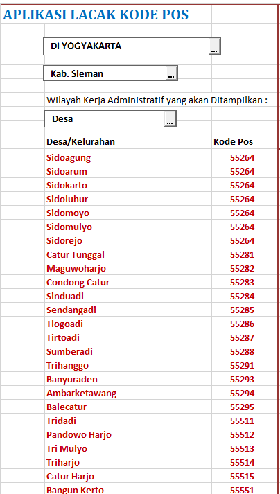 Tips-tips Rumus Excel: Aplikasi Lacak Kode Pos dan Lacak KTP