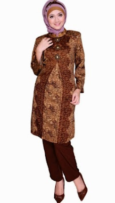 Baju dress batik wanita casual hijab masa kini Baju dress batik wanita casual hijab masa kini