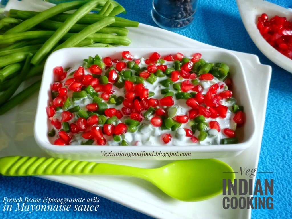Veg Indian Cooking French Beans & Pomegranate Salad