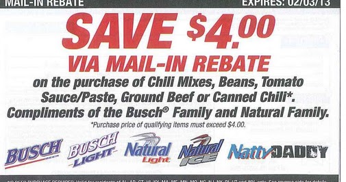 Coupon STL Busch Beer Rebate Save 4 On Chili Items