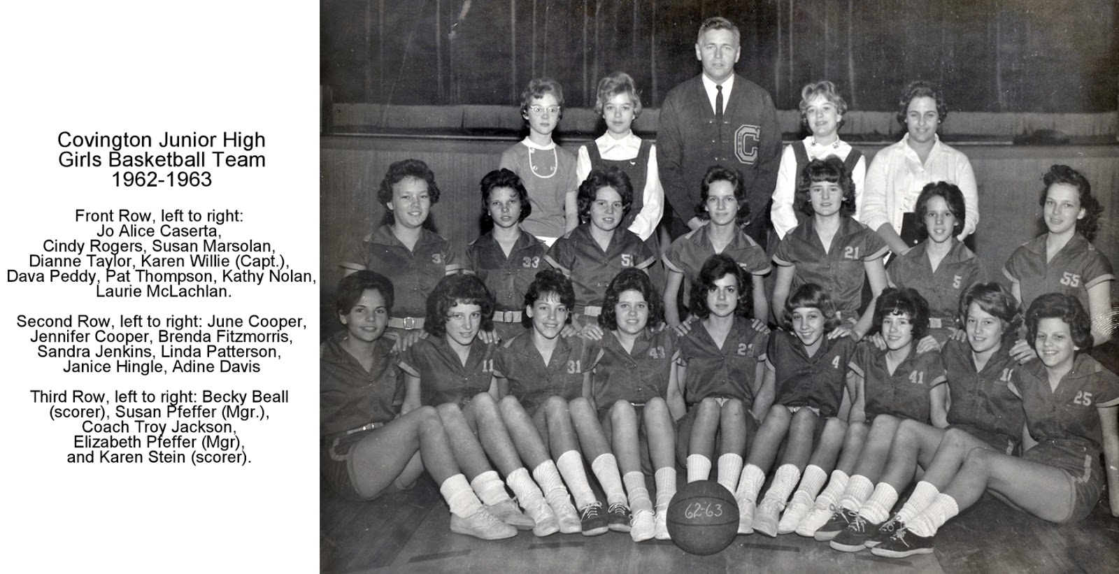 Tammany Family Covington Junior High Girls Basketball 1962
