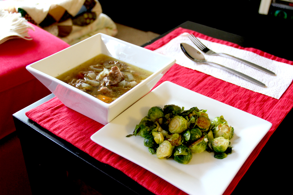 i heart paleo french onion soup & brussel sprouts