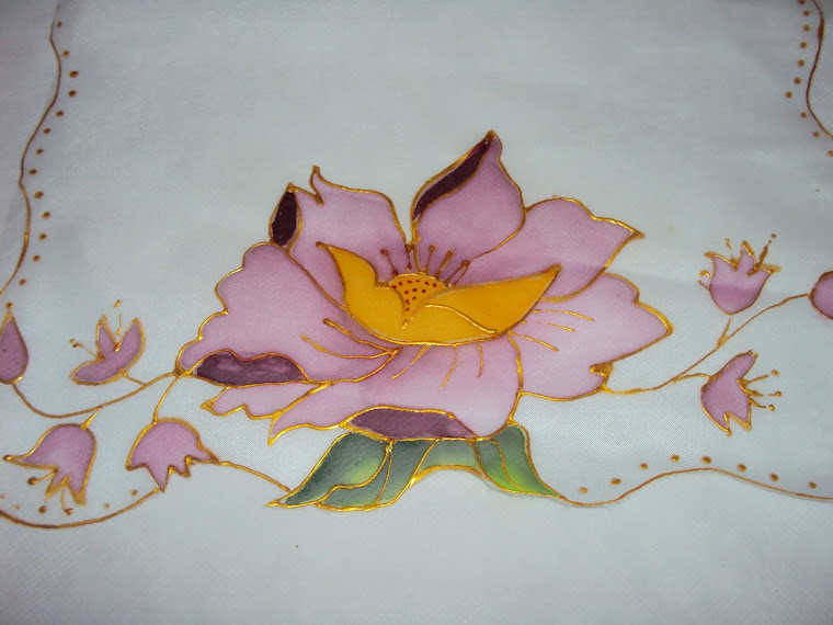 Pintura em Voil - Flor Lilás