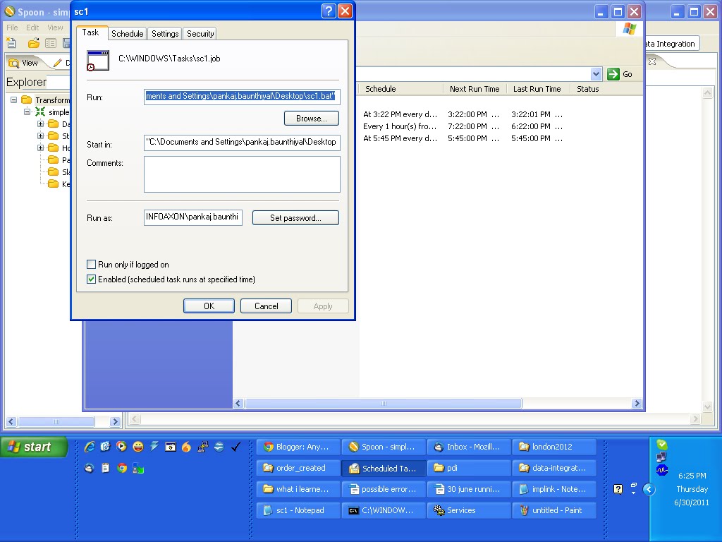 Anything For Knowledge In IT Scheduling Kettle Jobs Using Window Scheduler