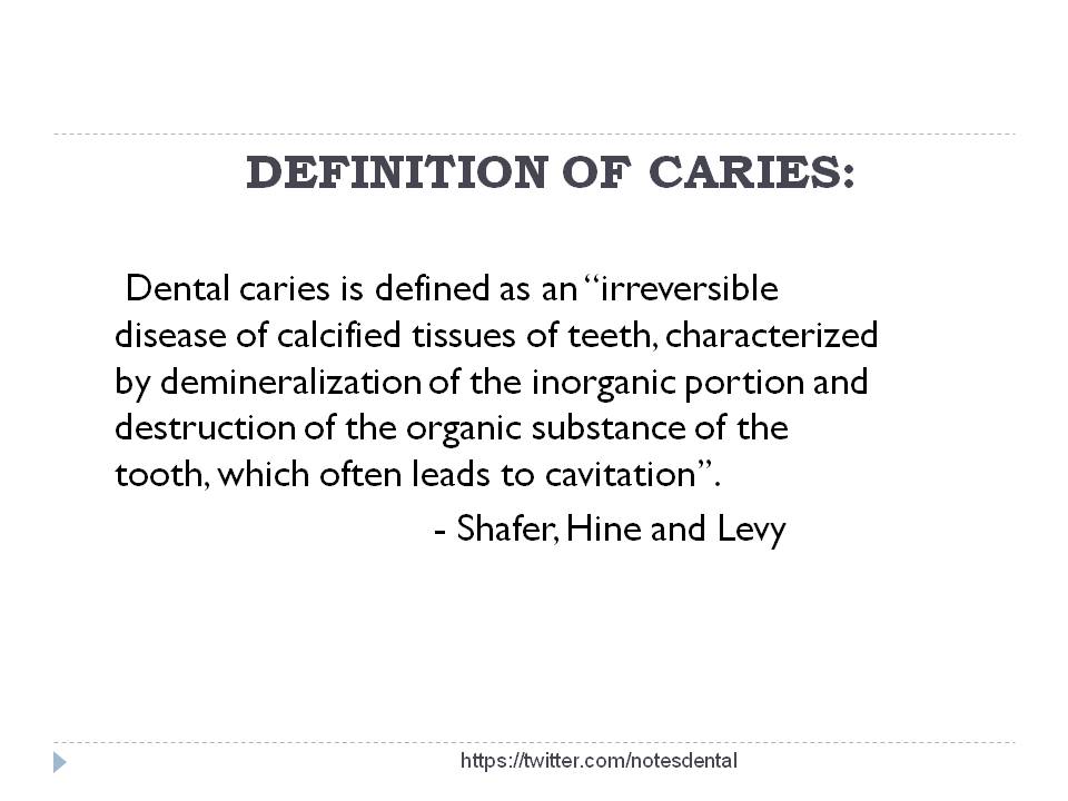 Dental Notes Dental Caries NOTES