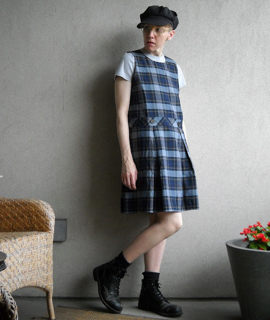 Wardrobe Tales blue plaid jumper dress