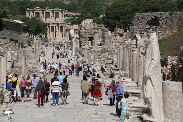 Heading to the popular attraction site called Ephesus in Turkey Heading to the popular attraction site called Ephesus in Turkey