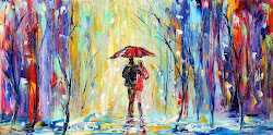 pastel paintings painting karen tarlton easy oil romantic couples knife walking beginners rain together modern abstract material artist canvas landscape