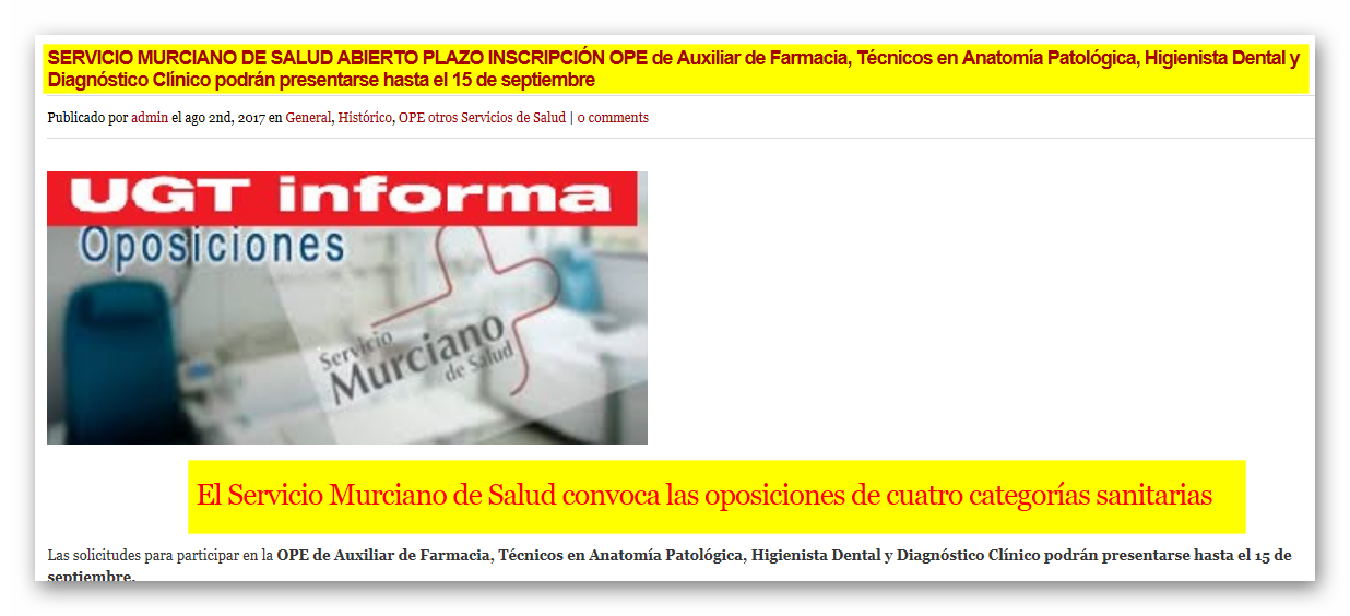 OPE SERVICIO MURCIANO DE SALUD