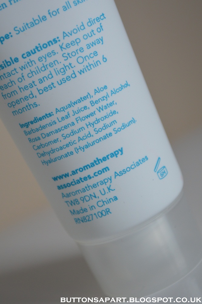 Buttons Apart aromatherapy associates rose hydrating face mask review