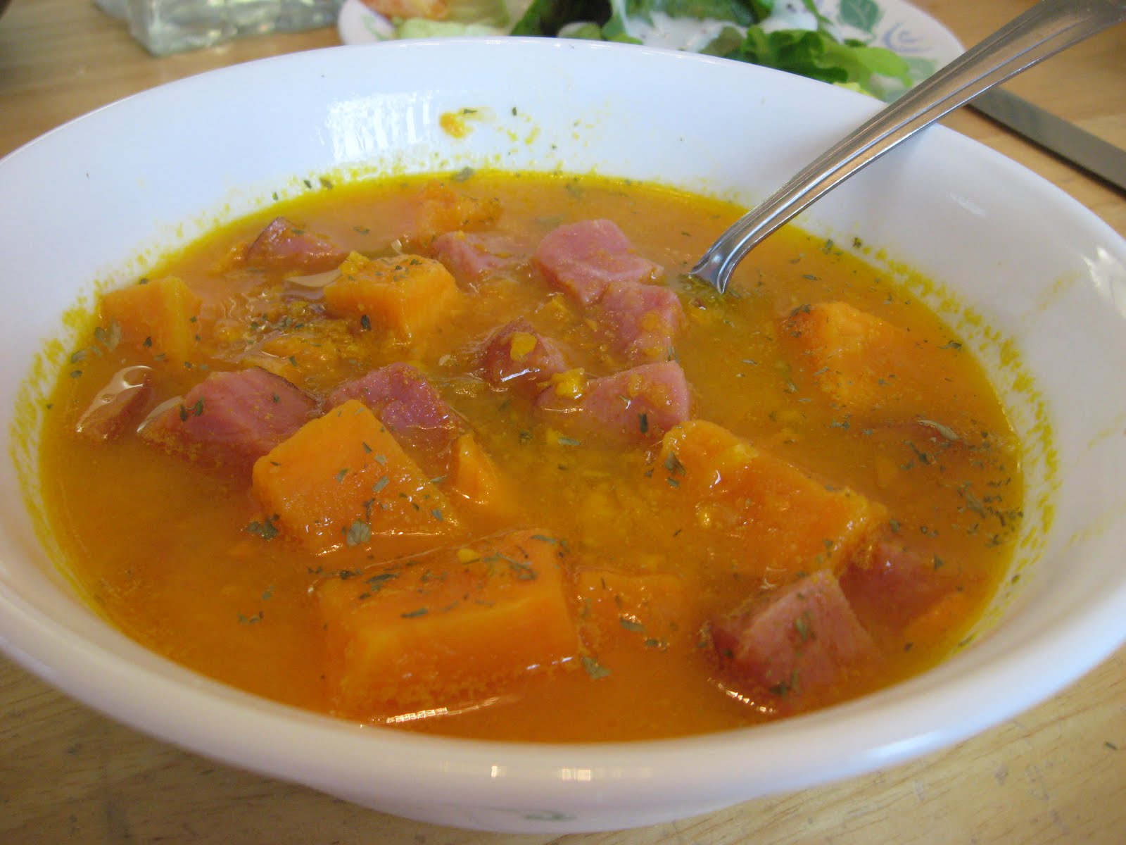 Yummy to My Tummy Yam and Ham Soup with Ginger